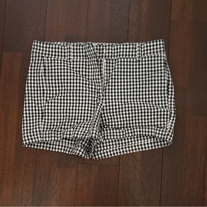 J. Crew Black & White Gingham Cotton Shorts